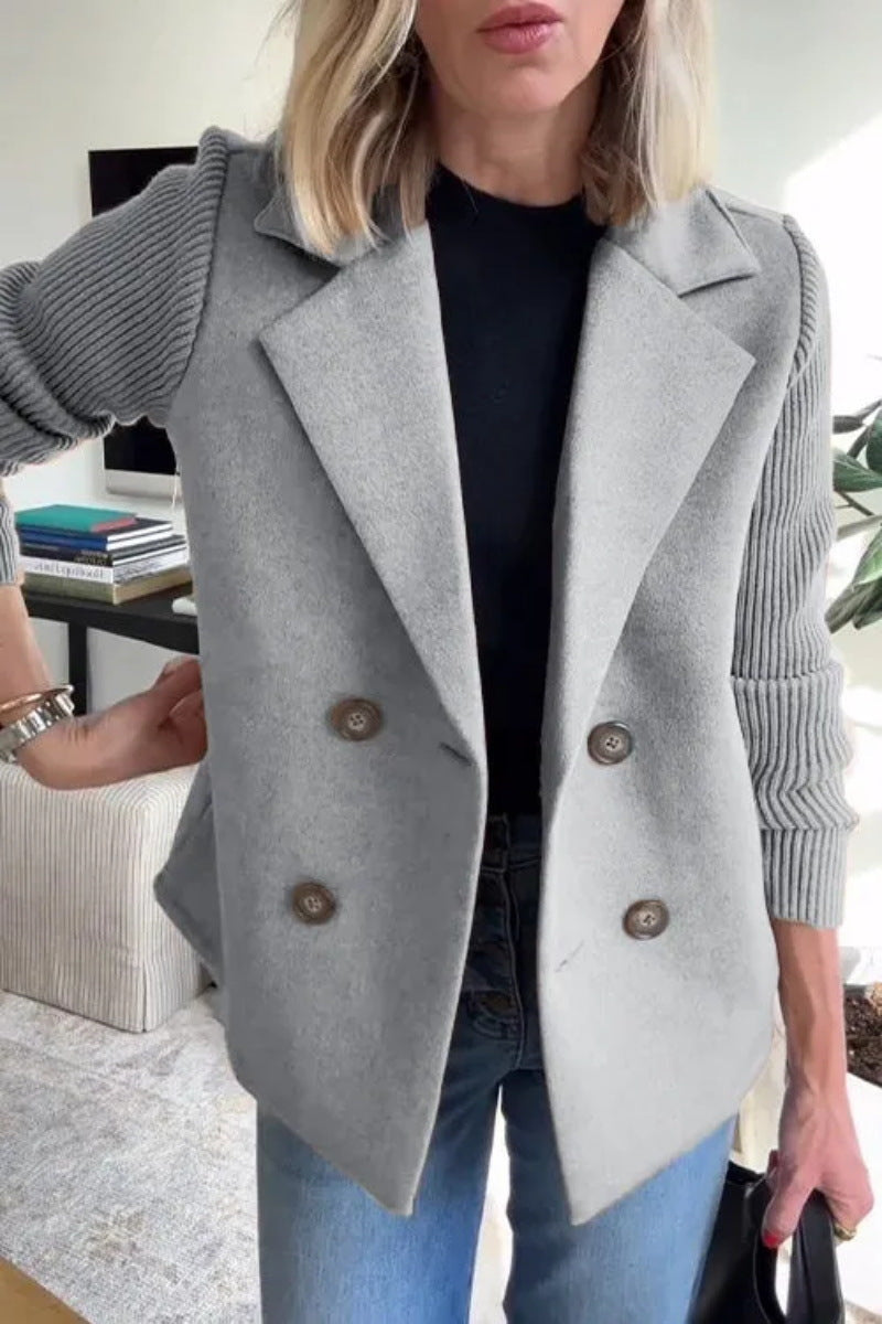 Spring women's blazer collar casual jacket woolen coat