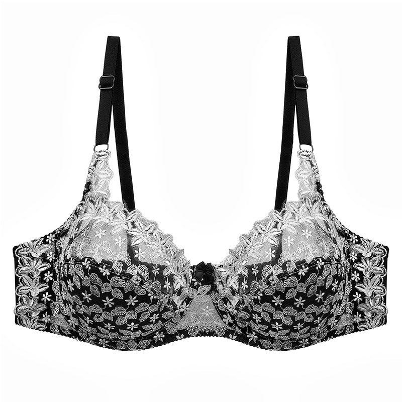 Slim cup  lace bra Embroidery CD cup Big bra women's underwear