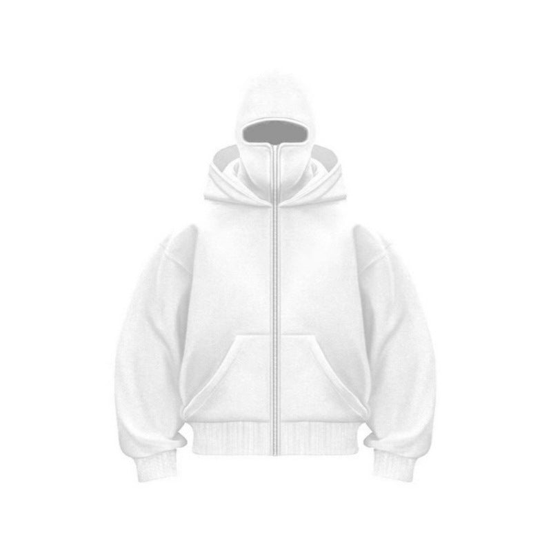 Unique double-layer hooded zipper hoodie jacket for spring and autumn, loose street couple style