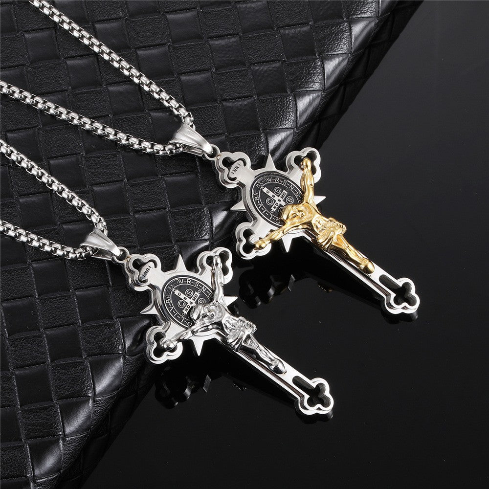 Necklace cross cross pendant men and women stainless steel summer personality jewelry