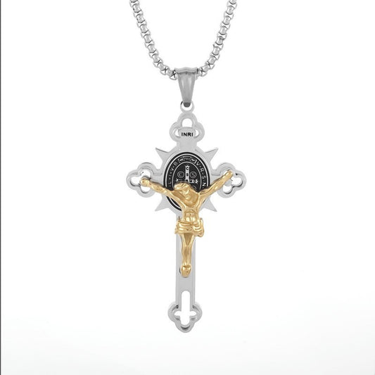 Necklace cross cross pendant men and women stainless steel summer personality jewelry